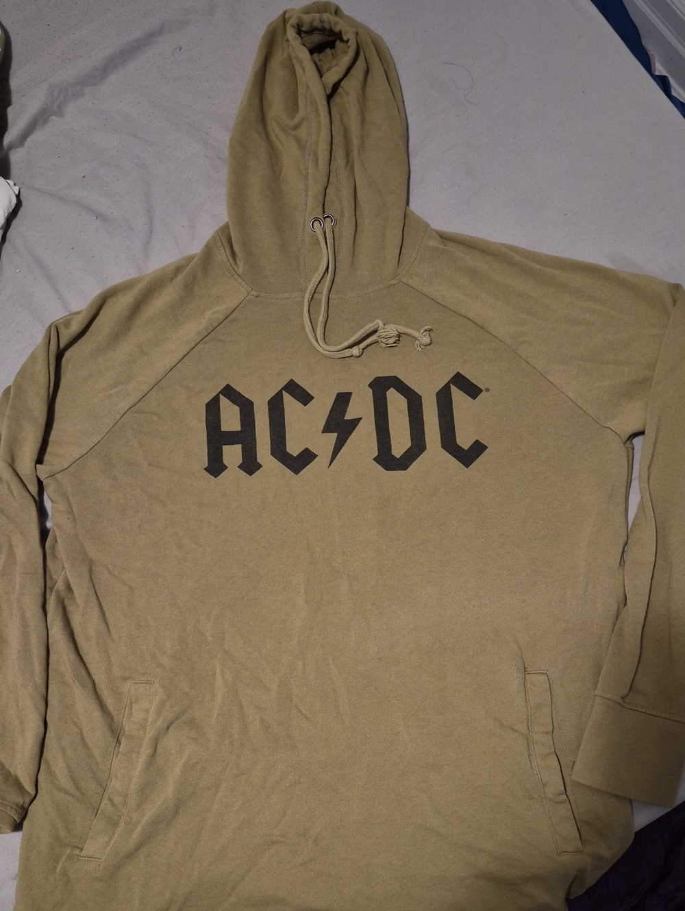 AC/DC Logo Olive Green Men's Hoodie